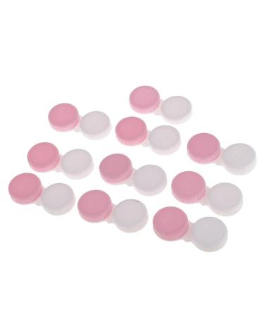 Sharplace Travel Lens Case Box Holder Container Contact Lens Case Box 10 Set One Size Pink Non-transparent