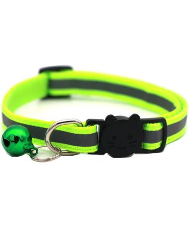 Hepplly 6-Pack Reflective Cat Collars - Quick Release Kitten Collars with Bells in Fluorescent Green | International Shipping Available - Buy Online on GoSupps.com