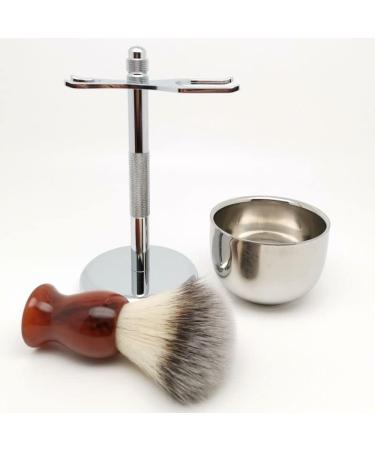 Shop HRTC Men's Shaving Brushes | Stylish Plastic Razor & Cup Stand Set - Perfect 2.9x6 Inches Safety Razor Cream Brush - Buy Online on GoSupps.com