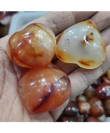 Natural Crystal Rough 3pcs Natural Heart-Shaped Colorful Red Carnelian Agate Flame Geode Stones