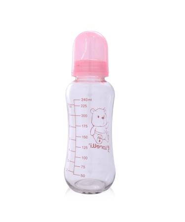 Lorelli Baby Glass Bottle 240 ml | Silicone Teat Lid for Newborns | Pink Color | International Shipping Available - Buy Online on GoSupps.com