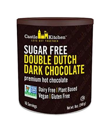 Castle Kitchen Sugar Free Double Dutch Premium Dark Hot Chocolate Mix (2 Pack 16oz Total) - Vegan Dairy Free Plant Based - Keto and Diabetic Friendly - Mix with Milk Substitute - Sweetened with Monkfruit and Good Source of Fiber Sugar Free Double Dutch -  - Buy Online on GoSupps.com