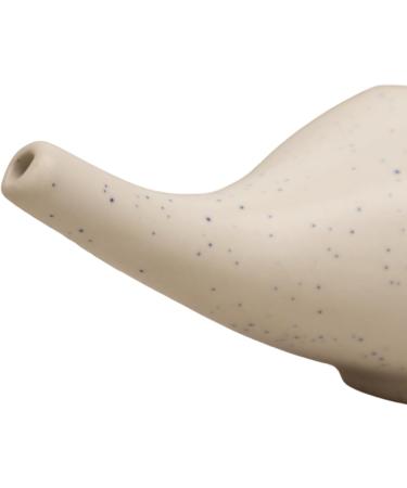 ANCIENT IMPEX Ceramic Neti Pot 250 ml (Ivory Matte) with 5 Neti Salt Sachets Natural Remedy for Sinus Relief Congestion Allergy & Nasal Cleansing - Buy Online on GoSupps.com