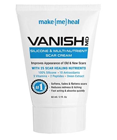 MakeMeHeal VANISH MD Silicone & Multinutrient Scar Reduction & Removal Cream (Acne Scars Stretch Marks Keloids Hypetrophic Scars Surgery/Injury Scars Burns)