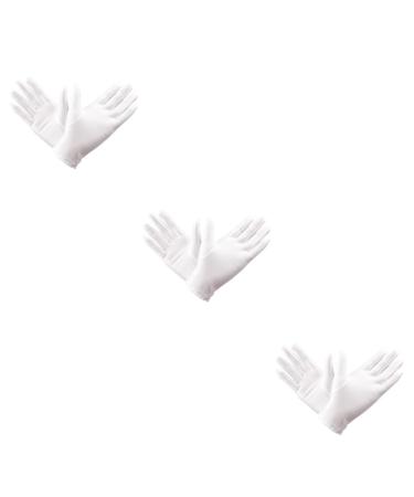 FRCOLOR 9 Pairs Cotton Gloves for Dry Hands Etiquette Gloves Dry Hands Moisturizing Gloves Nail Glue for Acrylic Nails Formal Costume Gloves White Cotton Gloves Work White Gloves Food