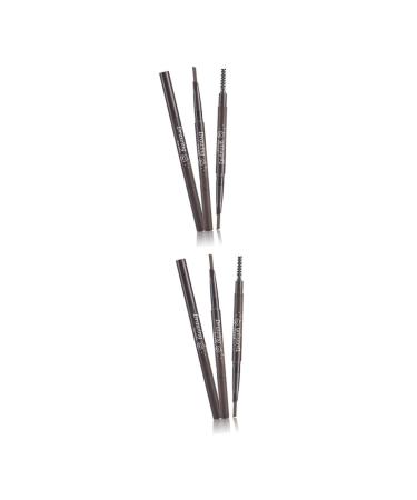 Healvian 2pcs 2 1 Eyebrow Pencils Eyebrow Pencil Brush Brow Spoolie Brush Automatic Eyebrow Brush To Rotate 1 count (Pack of 1) As Shownx2pcs