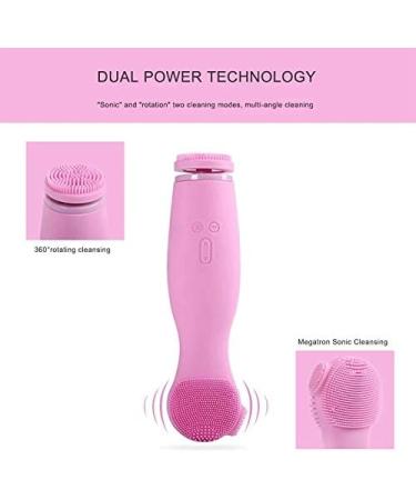 RIYAN 3In1 Silicone Cleansing Brush Deep Cleaning Remove Blackhead Acne Pore Clean Electric Face Cleaner Rose Red - Buy Online on GoSupps.com