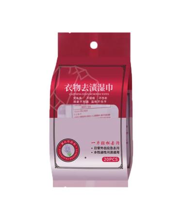 Stain Removal Wet Wipes Portable Emergency Clothing Decontamination Wipes Emergency Stain Removal Wipes Down Jacket Cleaning Wipes Powerfully Removes Oil Stains 20 Pcs/Pack (1 pc)