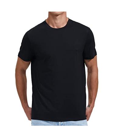 Woolinkin Merino Wool Coolmax Blend T Shirt - Mens Durable Short Sleeve Wool Base Layer - 150 Lightweight Black Small