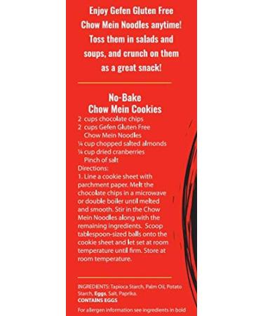 Gefen Gluten Free Chow Mein Fine Noodles 8oz (3 Pack) - All Natural Thin & Crisp - Buy Online on GoSupps.com