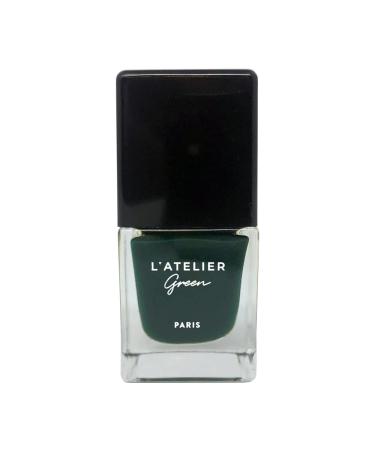 L Atelier Green Paris - Emerald Dreams - Breathable 85% Plant-Based Halal & Vegan Nail Polish Deep Rich Green. Infused with Organic Oils Made in France - 10.5ml