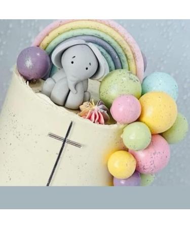 Personalised Elephant Cake Topper - Edible Fondant Safari Jungle Cupcake Decorations with an Edible Glue - Kids Birthday Supplies - Buy Online on GoSupps.com