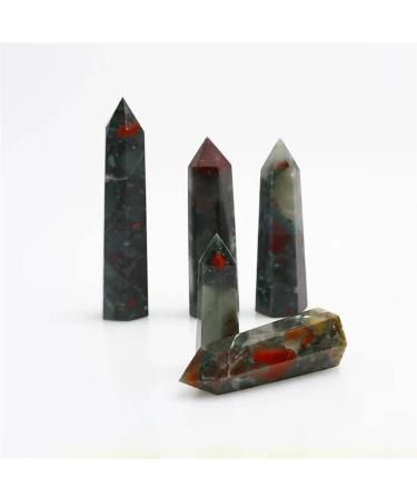 75MM-85MM Natural Blood Stone Point Tower Quartz Crystal Wands 1pc Suitable for Home Crystals Raw Stones and Minerals Stone Mineral Specimen - Buy Online on GoSupps.com