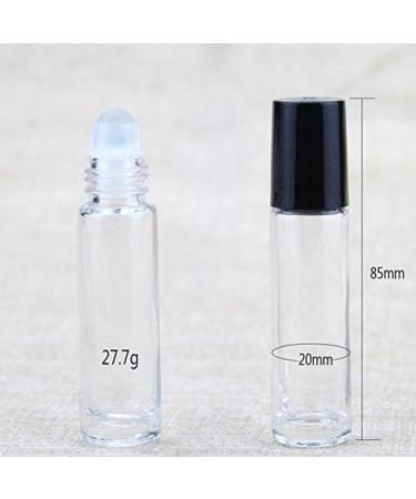 6 Pack 10ml Empty Clear Glass Roll-On Bottles with Glass Balls - Ideal for Perfumes Essential Oils & Lip Gloss Storage - Buy Online on GoSupps.com