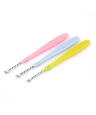 Qtqgoitem 3 Pcs Pink Yellow Pale Blue Plastic Handle Ear Wax Cleanning Curette Earpick (Model: bf2 072 4f4 a4e 8b5)