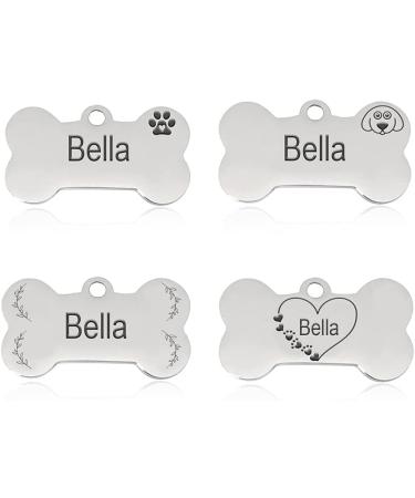Paul Clover Deep Engraving Personalised Dog Tag ID Name Tags for Cat Puppy Pet Collar Tag Dog Collar Tag Dog Cat Pet ID Tag Pet Owner Gift (Bone Black - L) (Bone Stainless Steel Silver Small) Small Bone Stainless Steel Silver - Buy Online on GoSupps.com