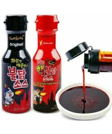 Samyang Extremely Spicy (Double Spicy) 2xSpicy Buldak Hot Chicken Flavour Sauce (2 packs) and Buldak Hot Chicken Flavour Sauce (2 packs) by CNMART - Buy Online on GoSupps.com