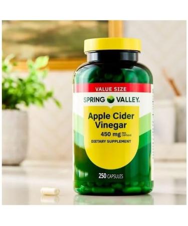 H4U Spring Valley Apple Cider Vinegar General Health & Wellness Dietary Supplement Capsules 450 mg 250 Count - Buy Online on GoSupps.com