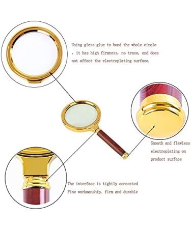 Magnifying Portable Handheld 10X Magnifying Glass 60mm 70mm 80mm 90mm Retro Handle Magnifier Eye Loupe Glass (Color : As pic4 Size : 10X) Good Times - Buy Online on GoSupps.com