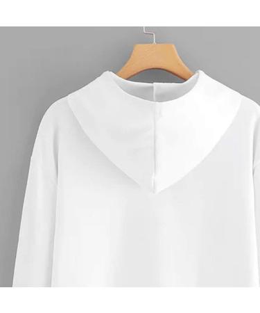 Bigfanshu Women's Tops Letter Printing Stripe Round Collar Long Sleeves Sweater White - Buy Online on GoSupps.com