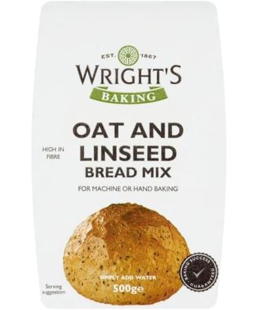 Wright's | Oat & Linseed Bread Mix 500g | For Machine or Hand Baking | Baking Success Guaranteed | Suitable for Vegetarians - Buy Online on GoSupps.com
