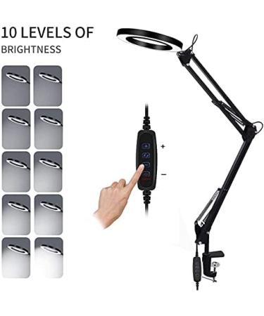 Lightweight Magnifying Glass Led Folding Long Arm Clip Eye Protection USB Reading Book Light Led Clip Magnifying Glass Electronic Maintenance Light/Black Lofty Ambition - Buy Online on GoSupps.com