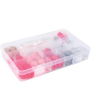 Rayher 14860258 Silicone Beads Assorted - Pink Light Grey White | 61 Pieces Set with Threading Cord | Sweat & Saliva Resistant | Perfect for Jewelry Making - Buy Online on GoSupps.com