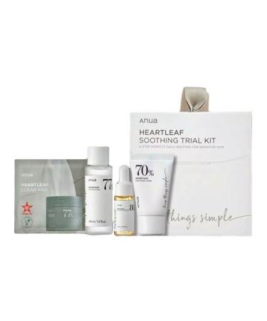 ANUA Heartleaf Smoothing Trial Kit | Korean Travel Size Skin Care Set with Heartleaf 77 Clear Pad Toner Lotion & Soothing Ampoule - Buy Online on GoSupps.com