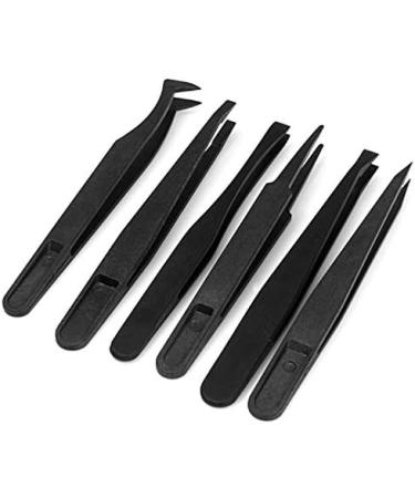 6-Piece Stainless Steel Tweezers Set Eyebrow Hair Pluckers for Hair Beauty Black Stainless Steel Eyebrow Tweezers Set - Buy Online on GoSupps.com