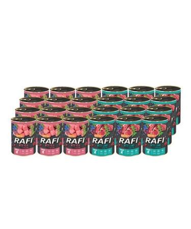 Rafi Junior Mix Grain-free wet food for dogs with lamb veal blueberries and cranberries 24 x 400 g