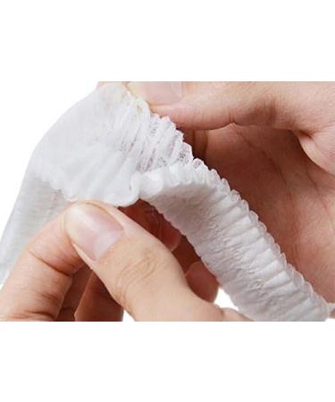 100PCS 24.8inch White Disposable Bouffant Caps with Elastic Edge - Ideal for Spray Salon, Home Baking, Labs & Hospitals - Buy Online on GoSupps.com