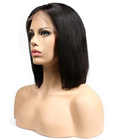 Wigher wigs Real hair just short lace front gigs brazilian virgin human hair glueless short bob Straight wigs for black women 14inch