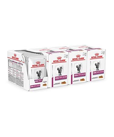 ROYAL CANIN Renal Veterinary Health Nutrition Cat Food Wet Chicken 48 x 85g pouches Chicken 85 g (Pack of 48)
