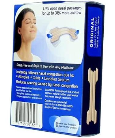 Breathe Right Nasal Strips Original Tan Large - 30 ct (Pack of 6) - Effective Nasal Congestion Relief - Buy Online on GoSupps.com