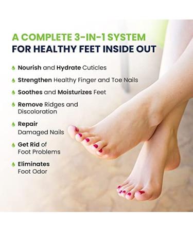 Extra Strength Toenail Fungus Treatment Kit - Foot Soak, Nail Repair Pen, Tea Tree Balm - Made in USA - Effective Solution for Smelly Feet, Athletes Foot, Cracked Nails - Buy Online on GoSupps.com