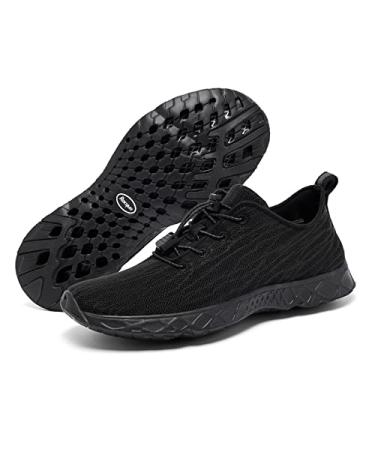 Racqua Women Men Breathable Mesh Water Shoes 7 Women/6 Men Sx122-black2
