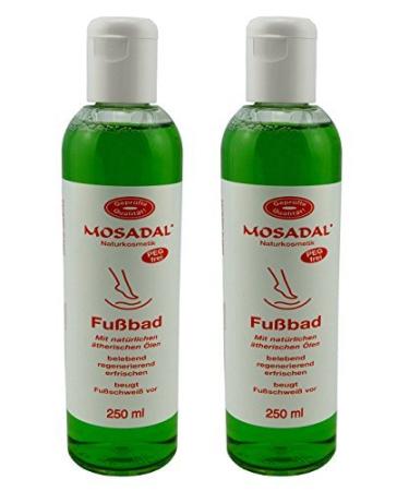 2x Mosadal foot bath 250ml Lotion PEG -free with natural essential oils prevents foot sweat invigorating - regenerating - refreshing