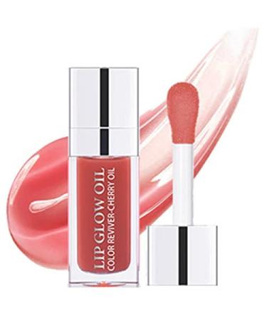 Melemando Hydrating Lip Glow Oil 5 Colors Moisturizing Lip Oil Gloss Not Greasy Transparent Plumping Lip Gloss Nourishing Repairing Lip Oil Tinted for Lip Care and Dry Lips (Colors 12)