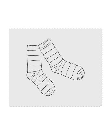 2 x 'Striped Socks' Microfiber Lens/Eyeglass Cleaning Cloths (LC00021254)