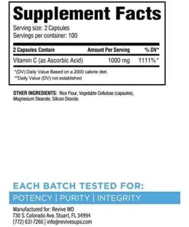 REVIVE MD Vitamin C - Powerful Immune Support Supplement - Buy Online on GoSupps.com