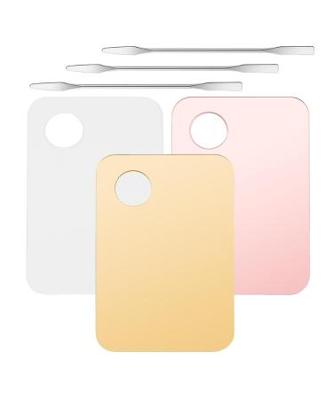 Homoyoyo Palette de Maquillage pour Fond de Teint 3 Pi ces 6 Pcs Palette Transparente Outil de M lange Cosm tique avec Spatules pour Femme Usage Professionnel et Quotidien