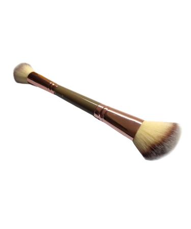 Double End Complexion Brush - Dual Ended Rose Gold Makeup Brush for Face Powder Liquid Foundation Concealer & Eyeshadow - Buy Online on GoSupps.com