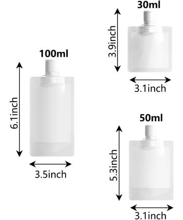 9 Pcs Portable Travel Fluid Bags Transparent Travel Fluid Dispensing Packing Bag Clamshell Travel Fluid Pouches for Toiletries Lotion Shampoo Hand Soap (30ml/50ml /100ml) - Buy Online on GoSupps.com