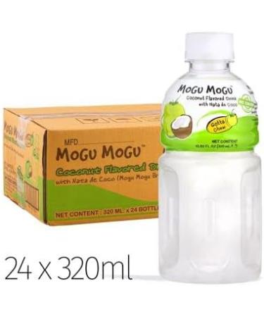 Mogu Mogu Coconut Flavoured Drink with NATA de Coco (Gotta Chew) | On the Go Drink | Jelly Texture | Refreshing Taste | No Added Preservatives and Colours | 320ml x 24 Bottles - Buy Online on GoSupps.com
