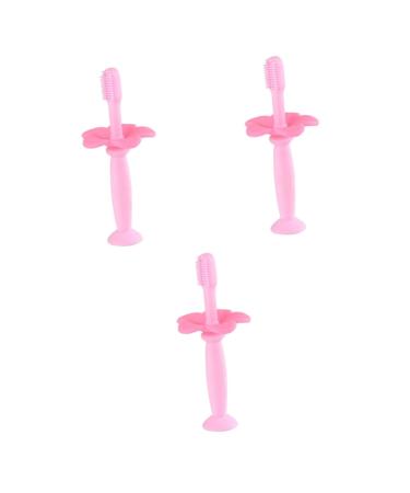 Gatuida 3 STK all-round toothbrush for children toothbrush for babies hand toothbrush toothbrushes for children bristle toothbrush baby training toothbrush clean oral care pink