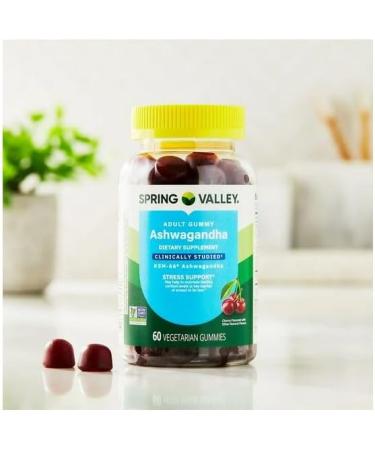 H4U Spring Valley Ashwagandha Vegetarian Gummies for Stress Support Dietary Supplement Cherry Flavor 60 Count (Gummies - Cherry) - Buy Online on GoSupps.com