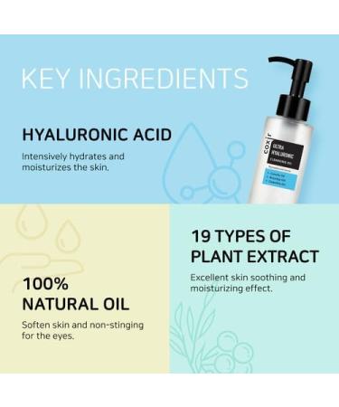  Coxir Ultra Hyaluronic Cleansing Oil 150ml (5.07 fl.oz.) | Deep Cleaning and Hydration | Cruelty Free No Mineral Oil - Buy Online on GoSupps.com