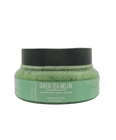 Exfoliating Sugar Scrub for Body Hydrating Moisturizing Body Polish with Natural Oils Gentle Spa Skincare for Smooth Glowing Skin (5 oz. Green Tea Melon (Green Tea Cucumber Water & Melon)) Green Tea Melon (Green Tea