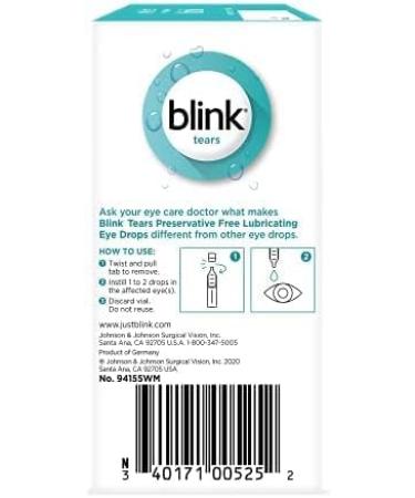 Blink Tears Lubricating Eye Drops 4 Pack - 25 Count, 0.01 oz Each - Mild-Moderate Dry Eye Relief - Buy Online on GoSupps.com
