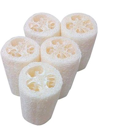 SmarTopus 5-Pack Premium Natural Loofah Sponge Natural Loofah Exfoliating Body Sponge Scrubber for Bath Spa Shower Exfoliating Shower Loofa Body Scrubbers for Kitchen Dishes Bathroom